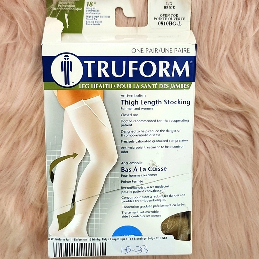 Brand New TRUFORM ANTI-EMBOLISM THIGH LENGTH STOCKINGS-L/G